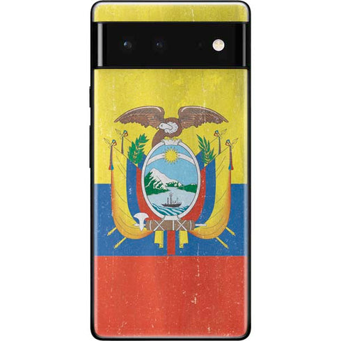 Ecuador Flag Distressed Google Pixel 6 Skin
